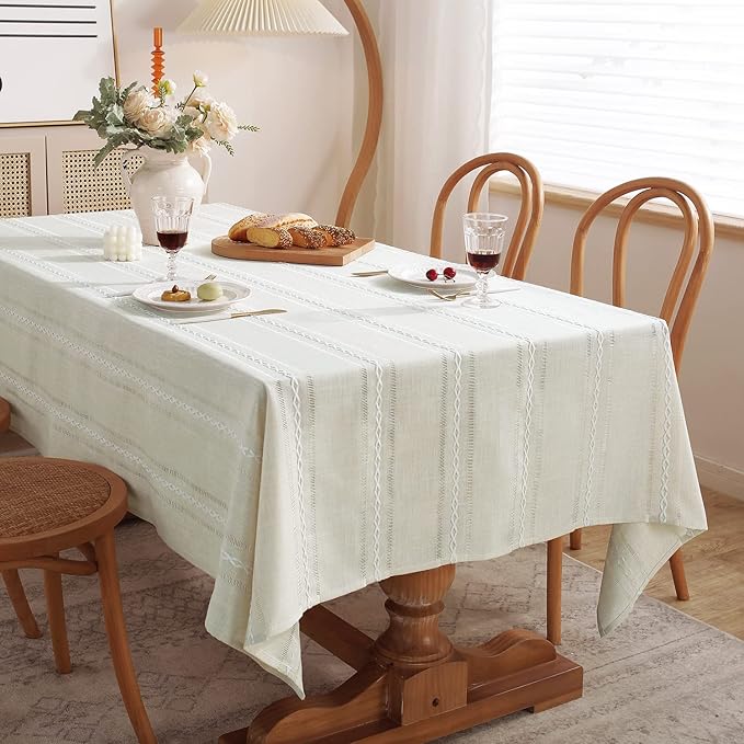 Chassic 54 x 72 inches Farmhouse Style Linen tablecloths, Wrinkle Resistant - Image 3