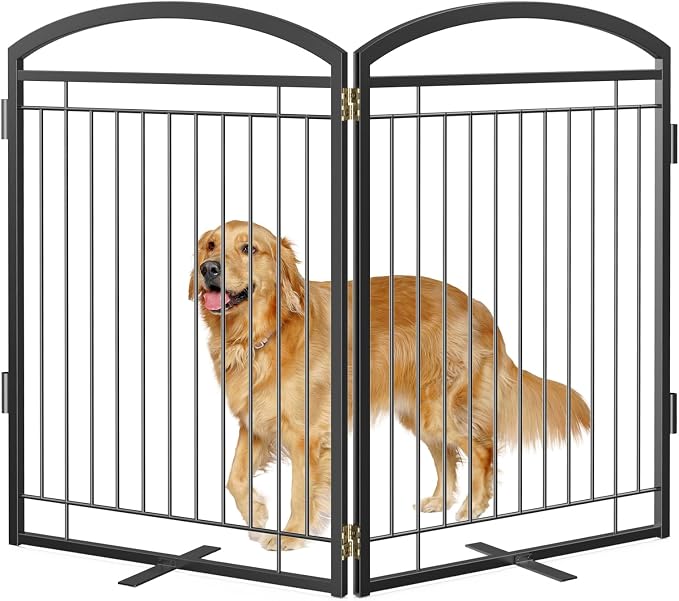 Full Metal Free Standing Dog Gate by WeLovePetsAsMuchAsYouDo