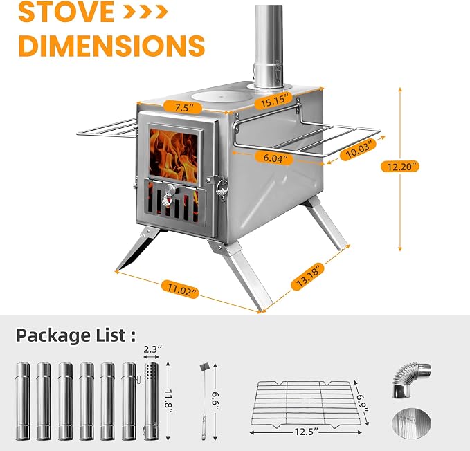 Wood Burning Stove, Portable Camping Stove - Image 2