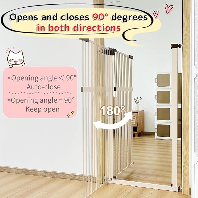 Lumizone Extra Tall Pet Gate 55.12" High Pressure Mounted 42.52"-46.64" Extra - Image 7