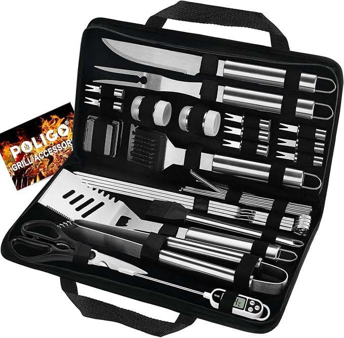 POLIGO 29 PCS BBQ Grill Accessories Stainless Steel BBQ Tools Grilling Tools Set by POLIGO