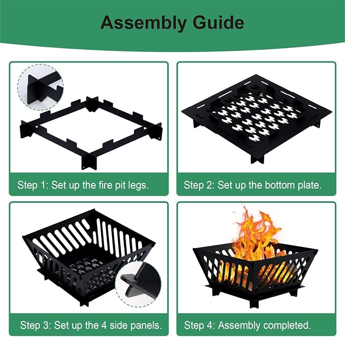 25 inch Portable Fire Pit for Outside Collapsible Plug Fire Pit Suitable for - Image 5