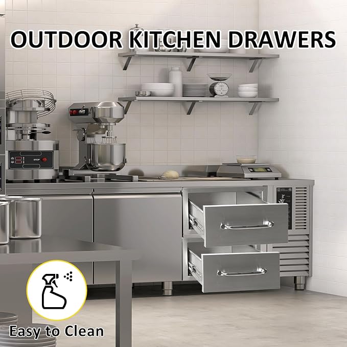 Outdoor Kitchen Drawers 14" W x 8.5" H x 23" D Flush Mount Single BBQ Drawers - Image 5