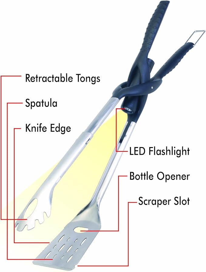 Jokari Pro Grade 6 in 1 Lighted Grill Set. All In One Industrial Strength Tool - Image 2