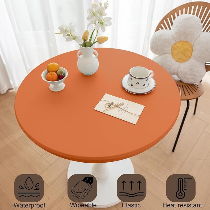 Fall Round Fitted PU Tablecloth - Image 2