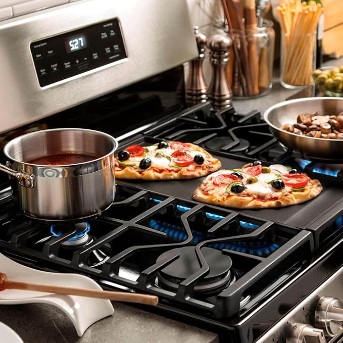 Griddle Plate Replacement, Enamel Cast Iron, 19.5 x 9 Inch Center Insert