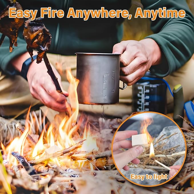 HGD Natural Fire Starters for Outdoor: 32 Cubes Fire Starter Campfire Fireplace - Image 3