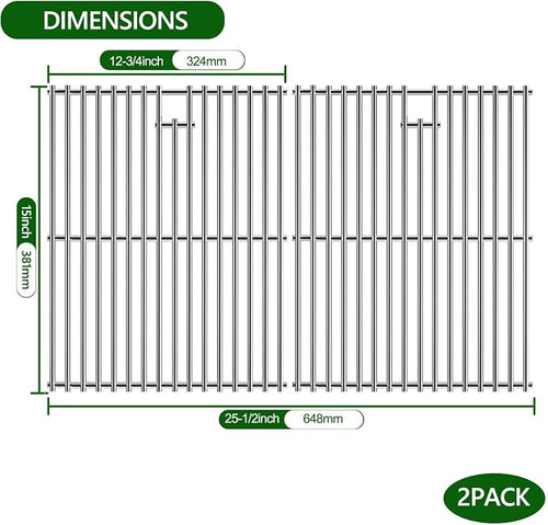 15 Inch Grill Cooking Grates Replacement, Stainless Steel Grill Grates - Image 2