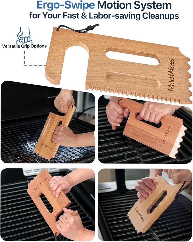Wooden Grill Scraper, Grill Grate Cleaner - Image 5