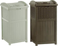 Suncast 33 Gallon Trash Hideaway Easy Assembly Durable Plastic Garbage Container by Suncast