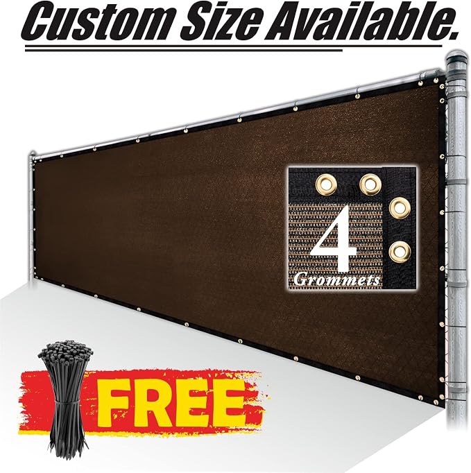 Royal Shade Custom Size 4' x 170' Brown Fence Privacy Screen Windscreen Cover - Image 8
