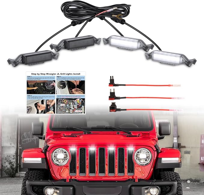 Led Grill Grille Lights fit for 2019 2020 2021 2022 2023 Jeep Wrangler JL JLU - Image 8