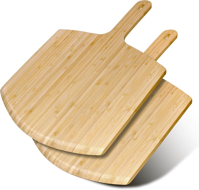 Pizza Peel 12inch 2 pack Bamboo Pizza Paddle Wooden Pizza Peels Pizza Server by TUOCON