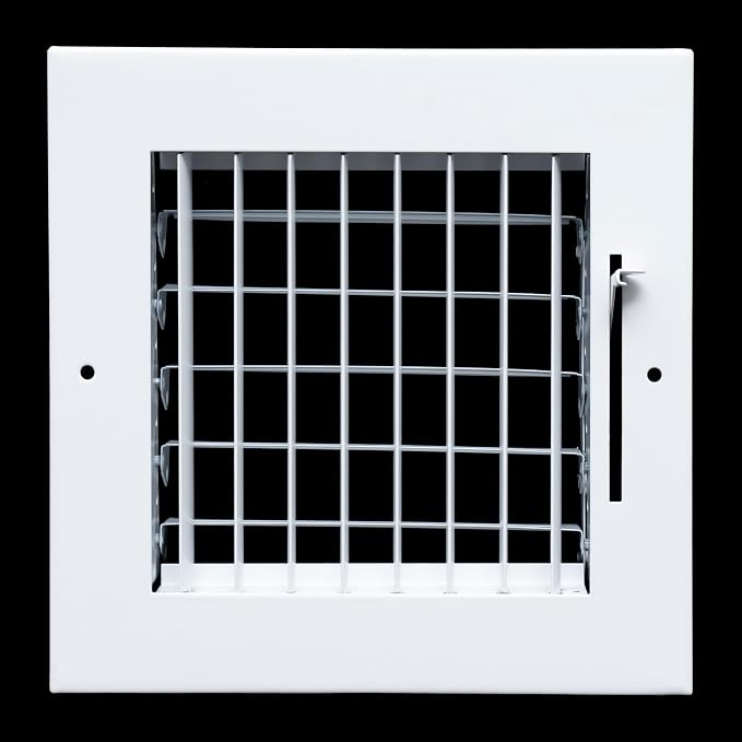 Fits 6x6 Duct Opening Steel Adjustable Air Supply Grille by Handua | Register - Image 3