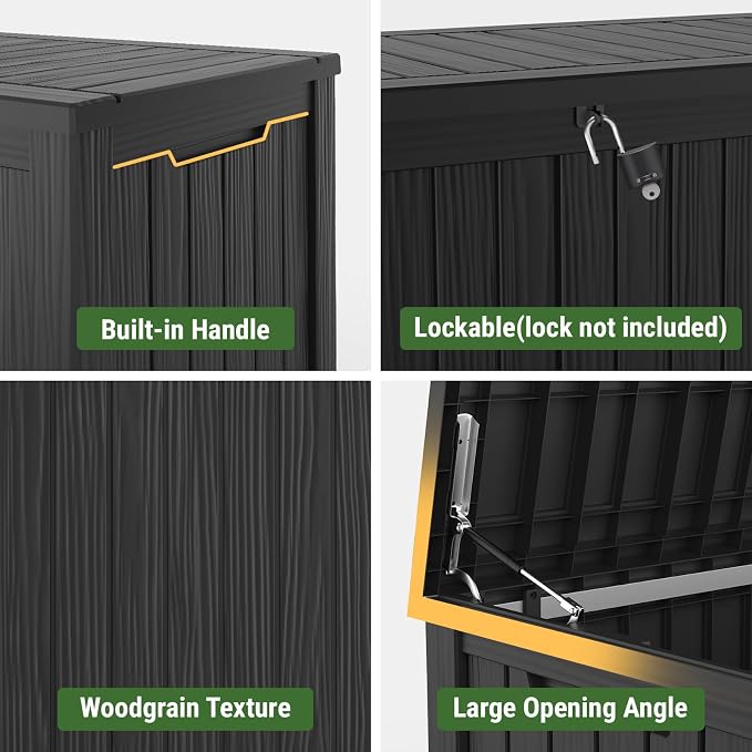 Mars Villa 150 Gallon Deck Box, Waterproof and Weatherproof Large Resin Storage - Image 4