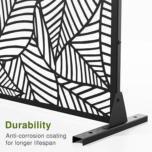 Casaphoria 72" H x 47" W Metal Outdoor Privacy Screen, Freestanding Decorative - Image 4