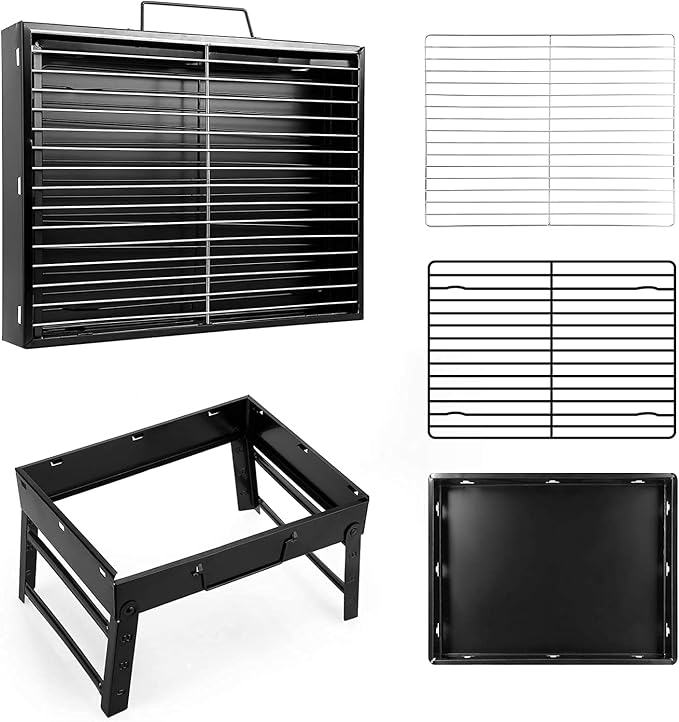 Folding Portable Barbecue Charcoal Grill, Barbecue Desk Tabletop Outdoor - Image 5