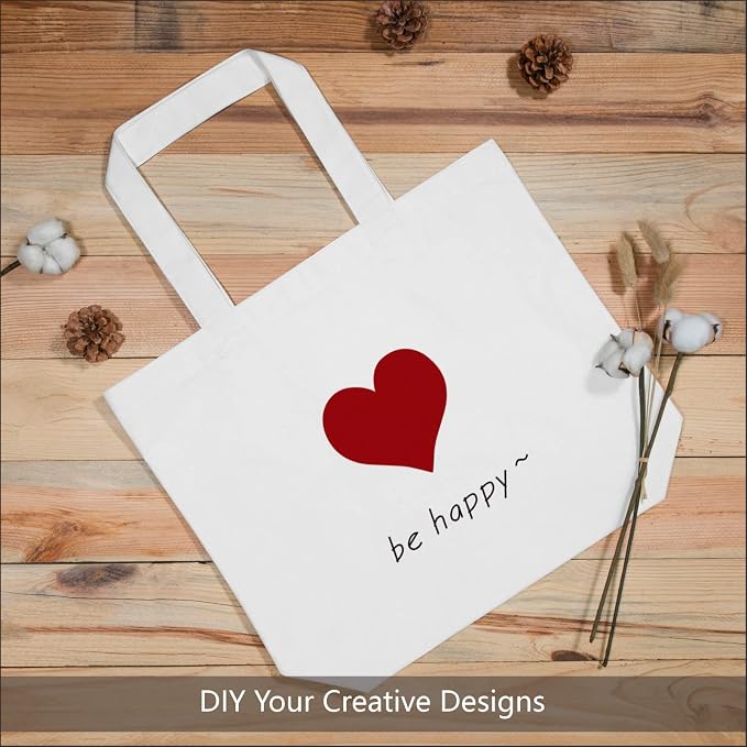 TOPDesign 12-Pack Super Strong Large 12oz Cotton Canvas Tote Bags, Reusable - Image 3