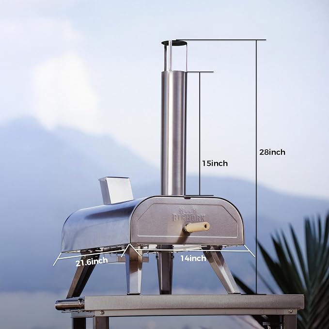 BIG HORN OUTDOORS 12" Multi-Fuel Outdoor Pizza Oven – 3-in-1 Wood-Fired - Image 3
