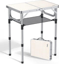 Anbte Folding Camping Table, Aluminum 24" x 16" Adjustable Height Small Folding by Anbte