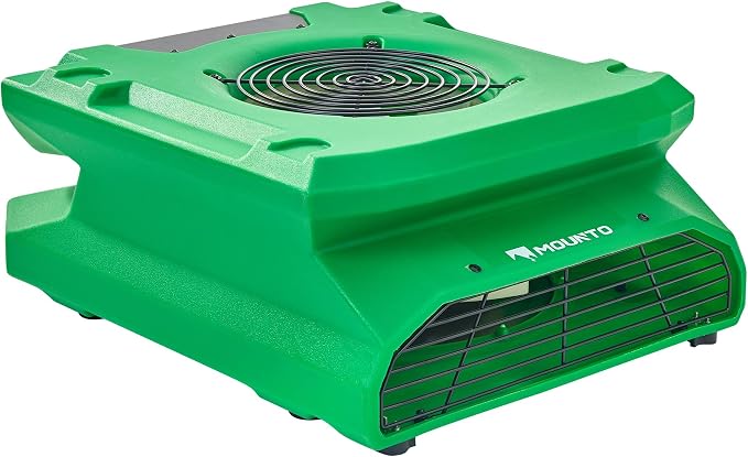MOUNTO 1/4 HP 1200 CFM Low Profile Air Mover, 2-Speed Carpet Dryer Floor Fan by MOUNTO