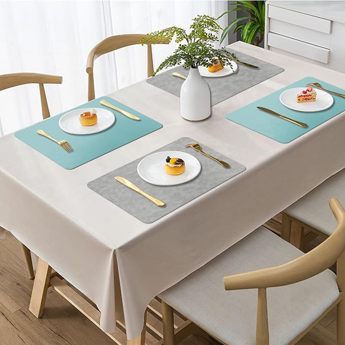 BLESWIN Faux Leather Placemats, PU Dining Table, Waterproof and Oil Resistant - Image 2
