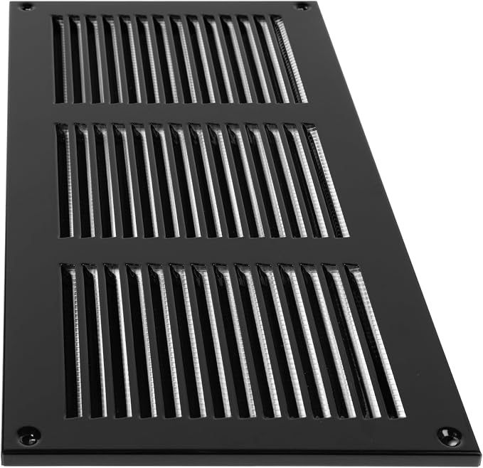 Repa Market 12x6 Inch Air Vent Cover/Black Galvanized Steel Louvered Grill Cover - Image 8