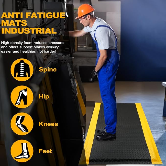 3 x 5 FT Industrial Anti Fatigue Mats, 15/16 Inch Thick Soft Sponge Ergonomic - Image 4