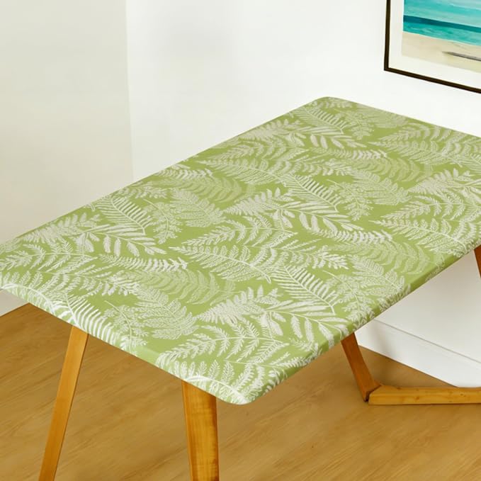 Rectangle Picnic Table Cloth, Elastic Waterproof Fitted Vinyl Tablecloths - Image 8