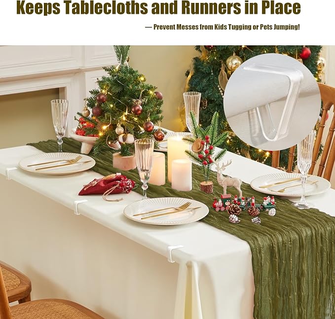 24 Pcs Clear Tablecloth Clips for Indoor Outdoor Tables, Plastic Table Cloth - Image 5