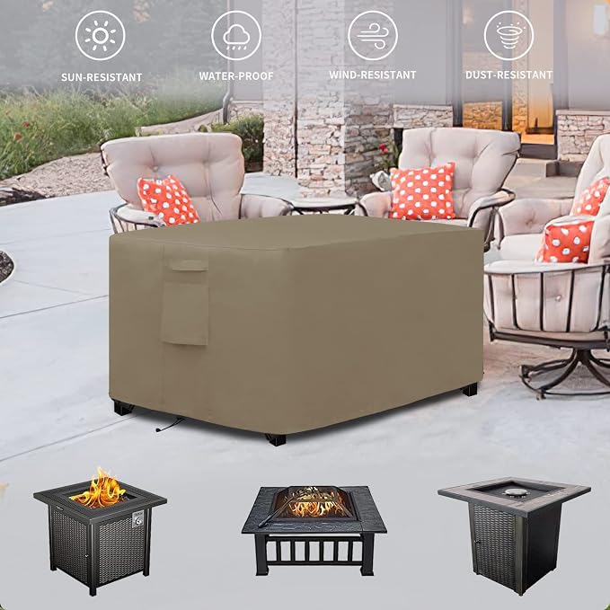 Easy-Going Outdoor Fire Pit Cover Rectangle 52" Lx34 Wx24 H, Durable Outdoor - Image 7