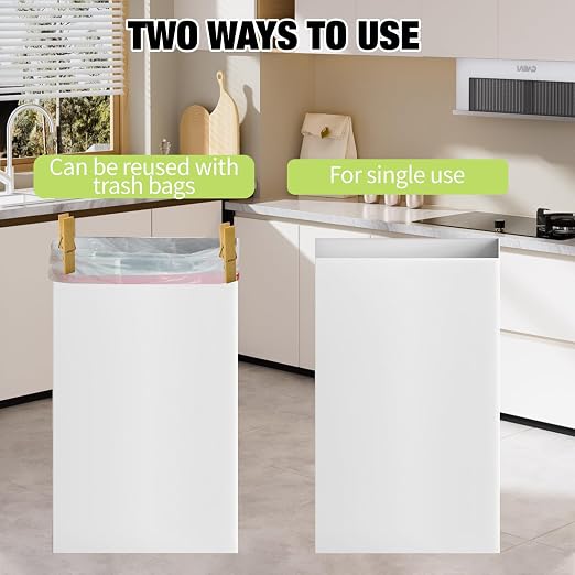 5 Pack Disposable Trash Cans 13 Gallon Reusable Garbage Cans Large Portable - Image 4
