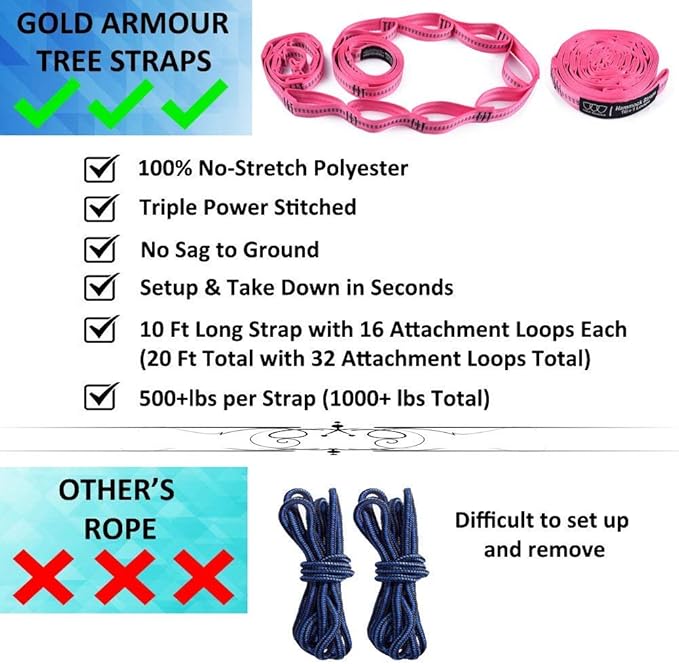 Hammock for Two, 125 x 79 Inch Peach and Pink Nylon, 500 lb Capacity