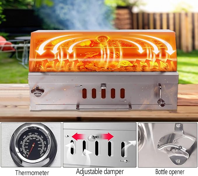 Large Charcoal BBQ Grills, Built in Barbecue Grill - Image 2