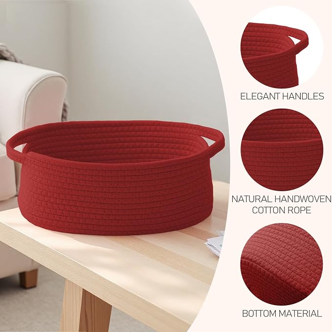 Woven Basket, Small Rope Storage Bin - Image 3