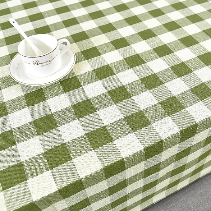 Gingham Tablecloth Rectangle Table Cloth Heavy Duty Cotton Checkered Table Cover - Image 6