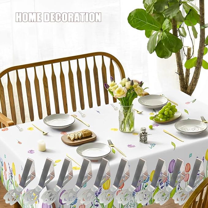 CUNGLIN Tablecloth Clips for Outdoor Tables, Tulip Shape Picnic Table Cloth - Image 7