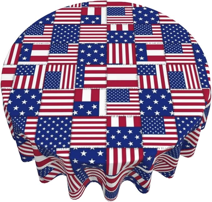 American Flag Joint Round Tablecloth by Unknown