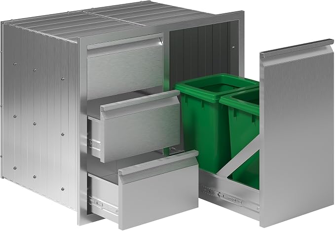 Jocisland Outdoor Kitchen Drawers 28" W×23" D×23" H Stainless Steel Drawers by Jocisland