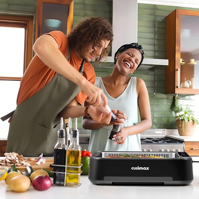 Indoor Grill, CUSIMAX Electric Smokeless Grill & Griddle - Image 9