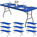 10 Pack Stretch Fabric Table Top Cap Cover, fits 6Ft Tables, Spandex Table by Pesonlook