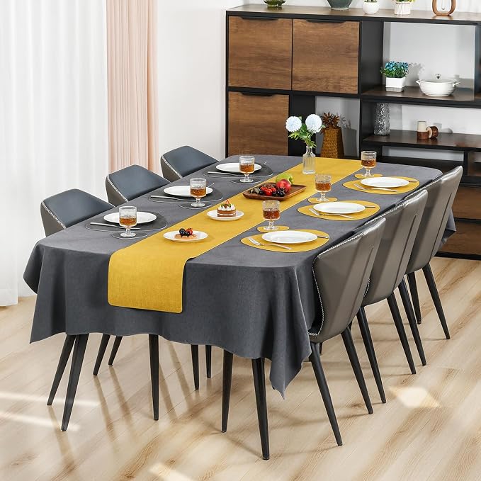 Placemats and Coasters, Washable Reversible Placemats Round Faux Leather - Image 3