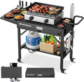 Outdoor Griddle Table, 440lbs Folding Grill Cart, Pizza Oven Table Stand by Raynesys