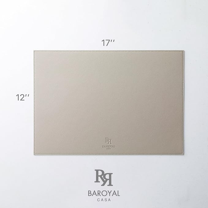 Faux Leather Placemats Set of 6 Vinyl Washable Wipeable Table Mats - Image 6