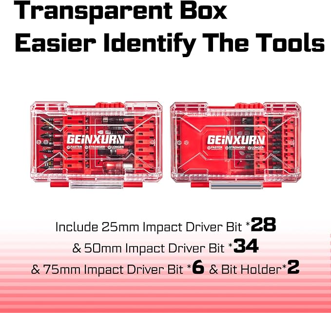 92Pieces Impact Screwdriver Bits Set, Magnetic S2 Steel 1”/2” - Image 3