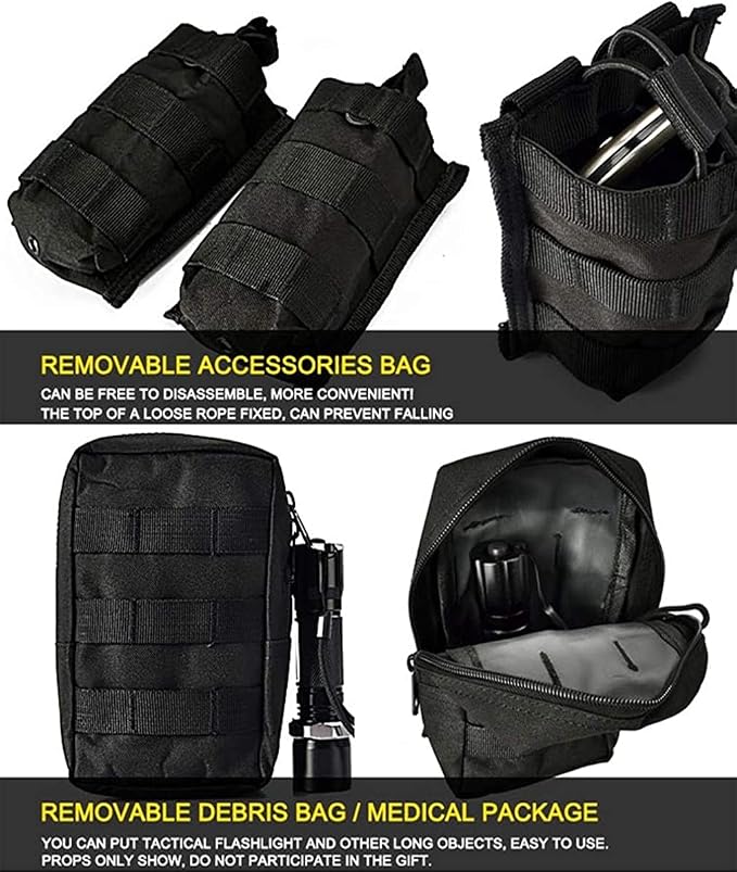 BOMTURN Tactical Airsoft Vest Upgrade Adjustable Modular Paintball Vest Outdoor - Image 6