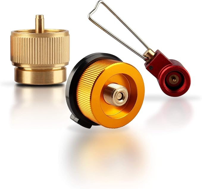 Camping Stove Burners Gas Refill Adapters EN417 Lindal Valve Canister Shifter by RIDEIWAKE