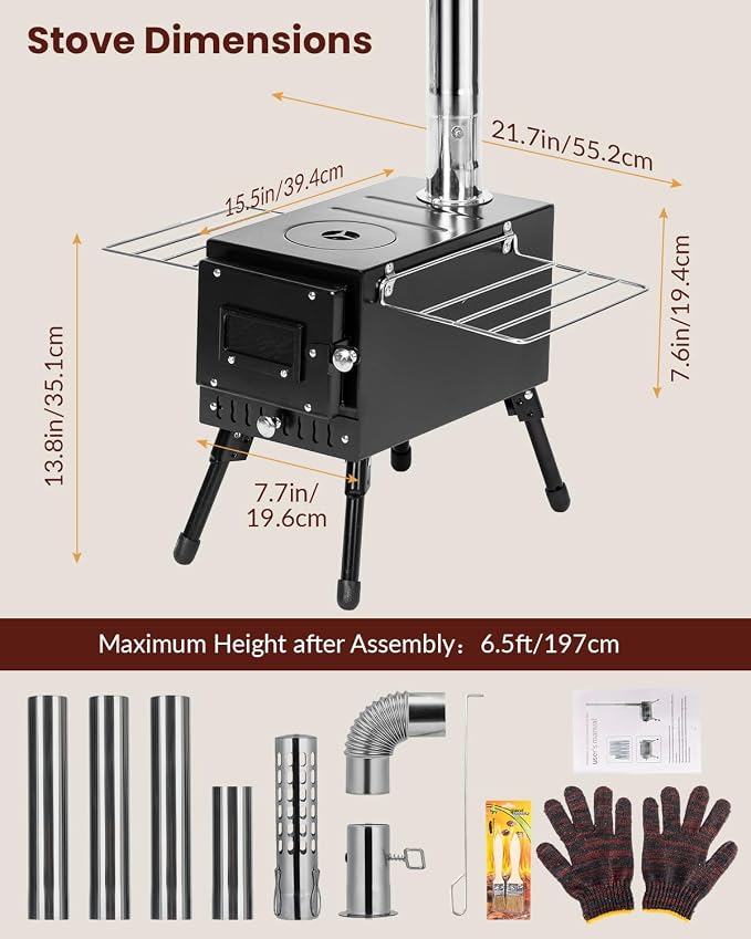 Wood Stove, YRenZ Hot Tent Stove - Image 3