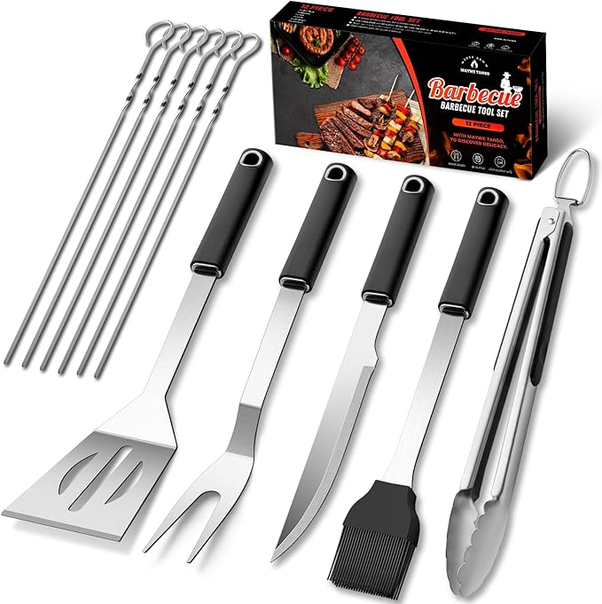 Barbecue Tool Set: Stainless Steel 11-Piece Grill Utensil Kit with Gift Box