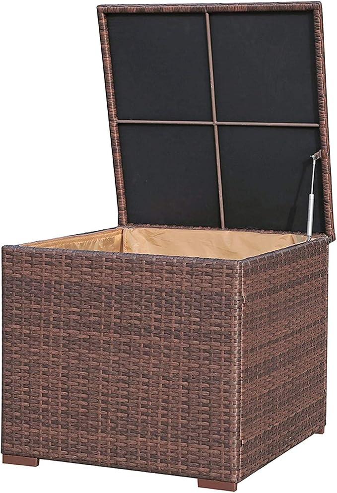 Super Patio Wicker Outdoor Patio Storage Box Waterproof, Rattan Storage Bin by SuperPatio